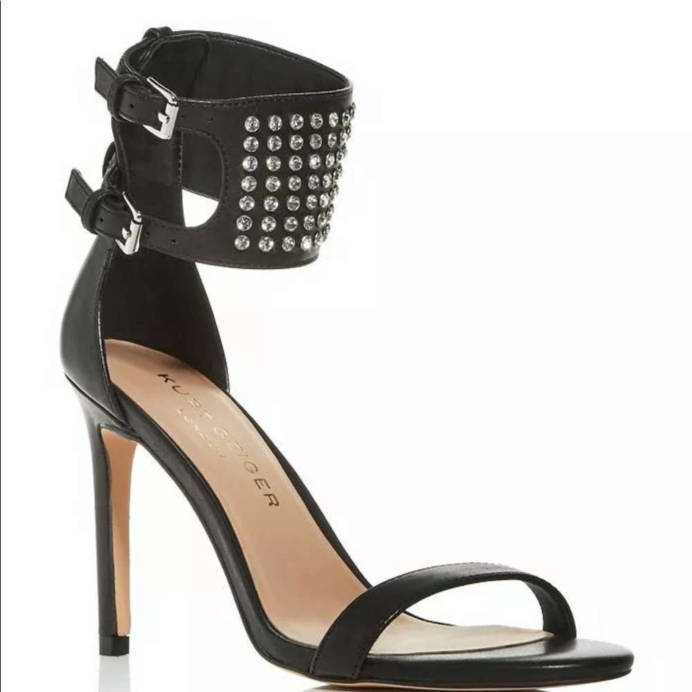 New Kurt Geiger Seth Studded Black Sandals 8.5